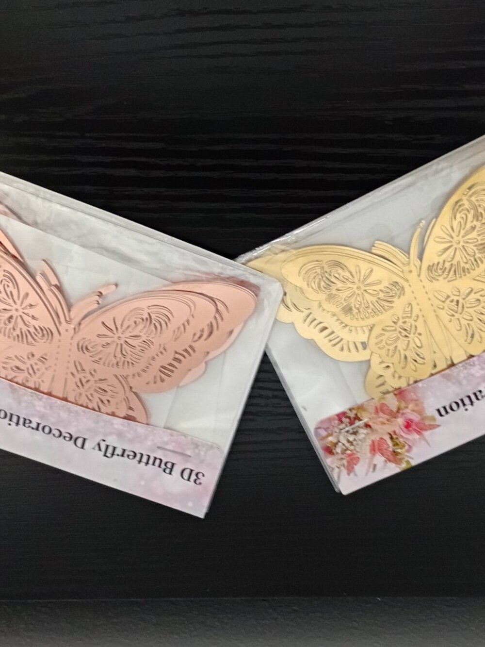 2-Pack 3D Metallic Butterfly Decorations